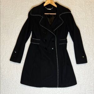 White House Black Market Black Trench Coat